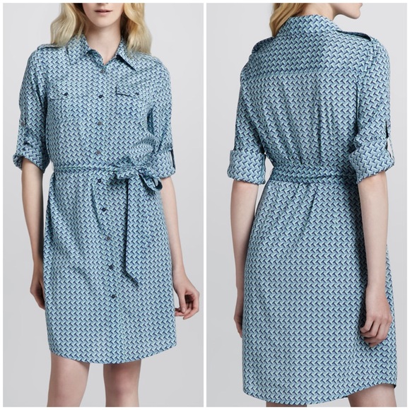 Tory Burch Dresses & Skirts - Tory Burch Signature ‘T’ Jigsaw Pattern Shirtdress